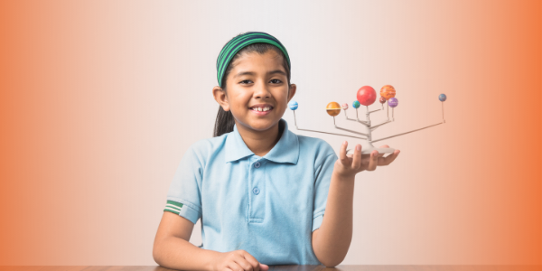 Child with her science experiment